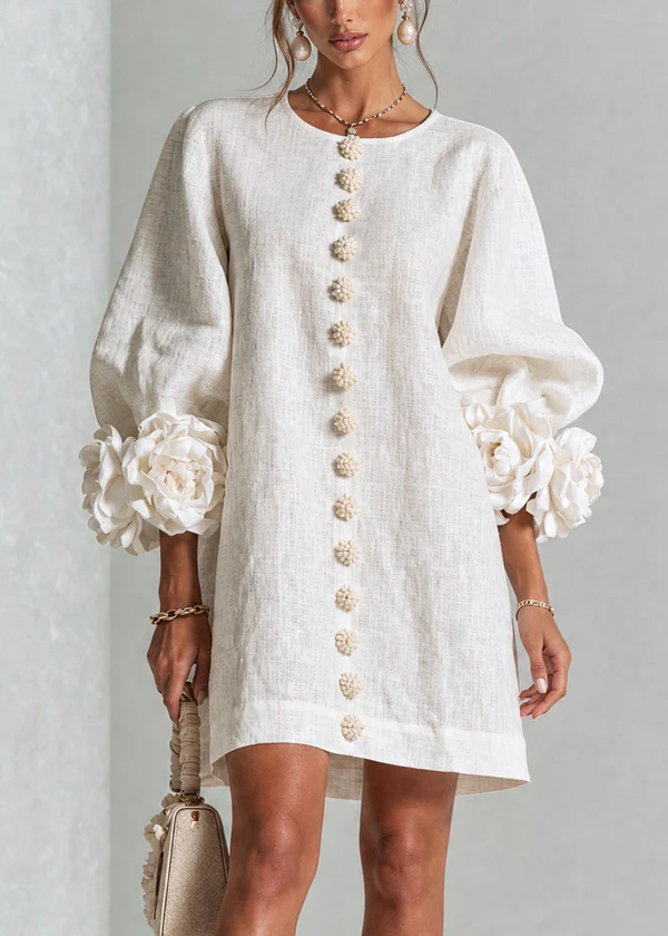 Lolita — Robe Courte à Boutons & Manchettes Fleuries 2