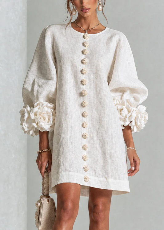 Lolita — Robe Courte à Boutons & Manchettes Fleuries 4 (Copy)